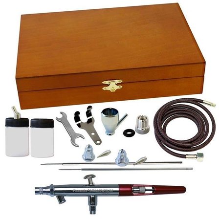 Paasche Airbrush Paasche Airbrush MIL-3WC Wood Box Set with Mil All Three Heads MIL-3WC